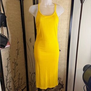 Vibrant Yellow Midi Dress
